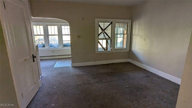 empty room featuring baseboard heating