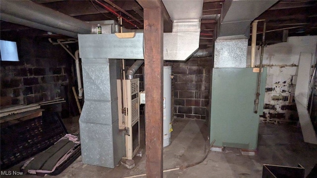 utility room with heating unit