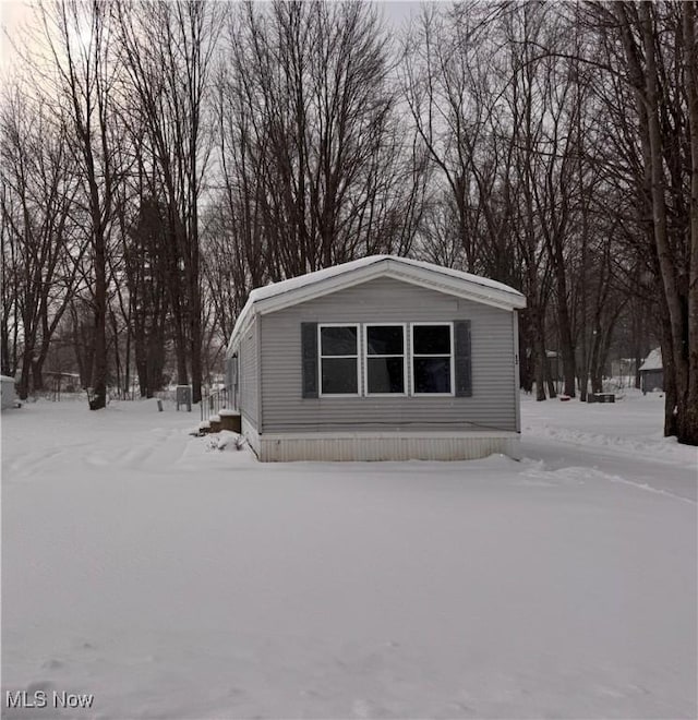 view of snow covered structure