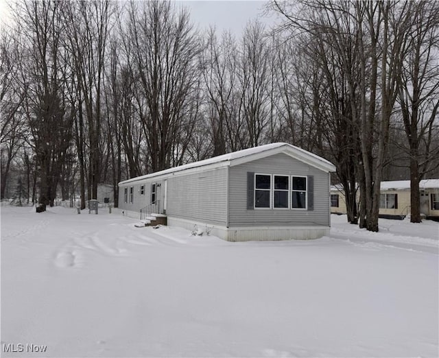 view of snowy exterior