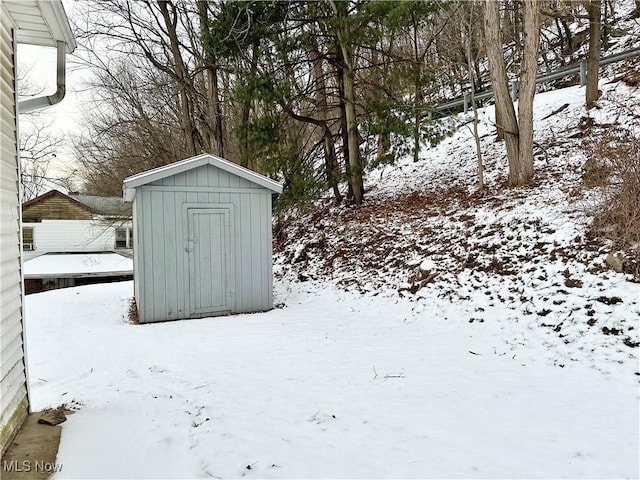 view of snow covered structure