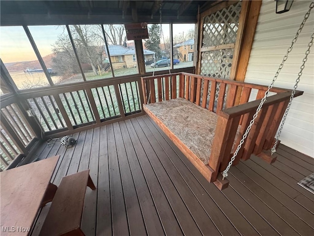 view of deck at dusk