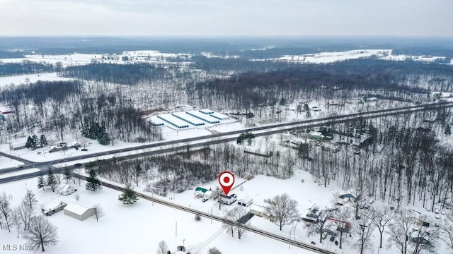 view of snowy aerial view