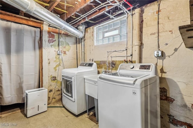 laundry area featuring washer and dryer