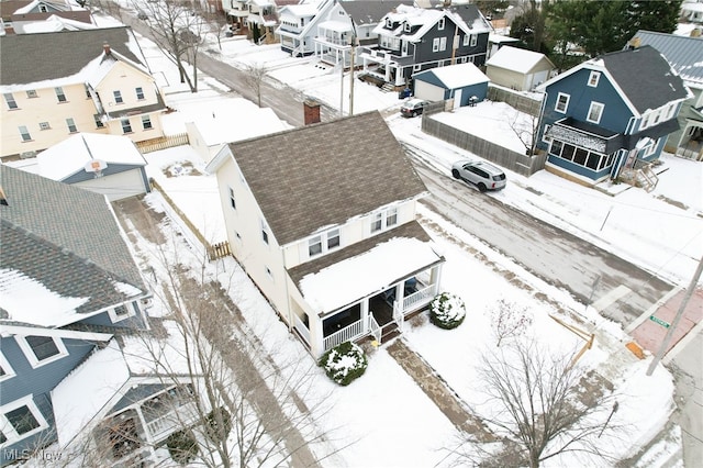 view of snowy aerial view