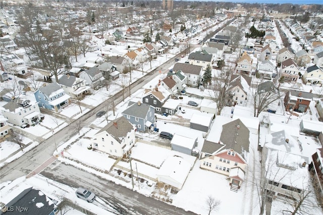 view of snowy aerial view