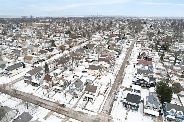 view of snowy aerial view