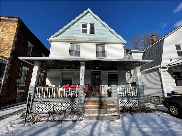 view of front of house featuring covered porch