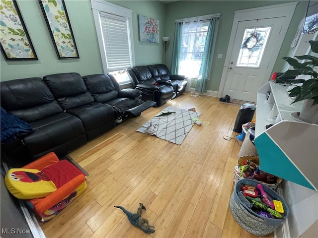 living room featuring hardwood / wood-style flooring