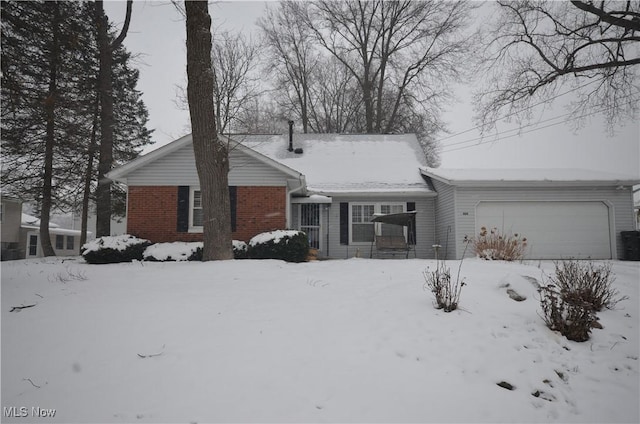 single story home with a garage