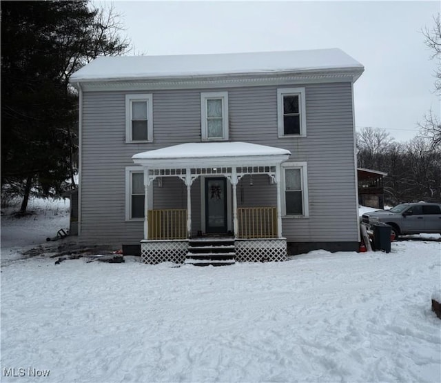 view of front of house with covered porch