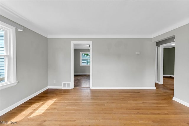 empty room featuring light hardwood / wood-style flooring