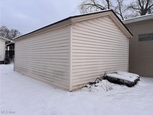 view of snow covered structure