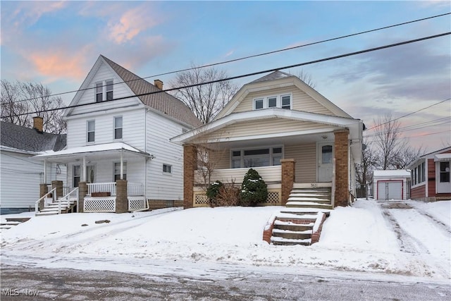 view of front of house with covered porch