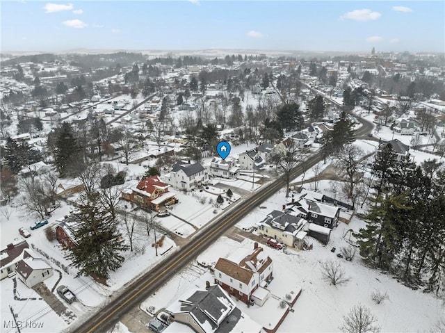 view of snowy aerial view