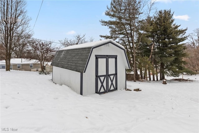 view of snow covered structure