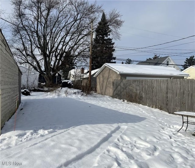 view of snowy yard