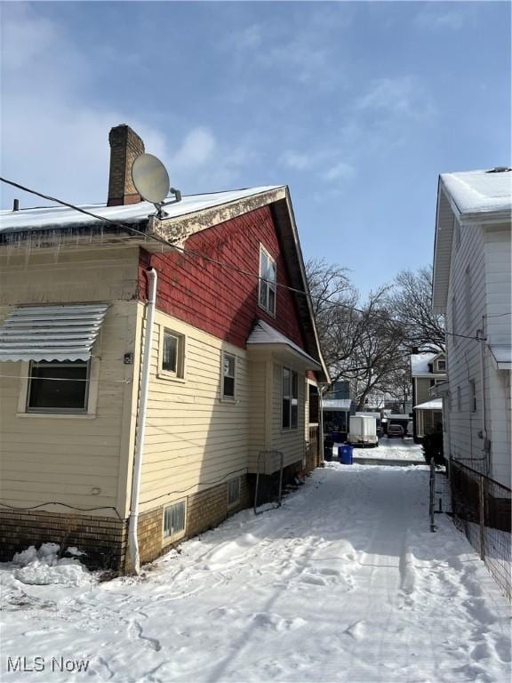 view of snowy exterior