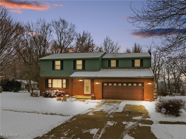 front facade featuring a garage