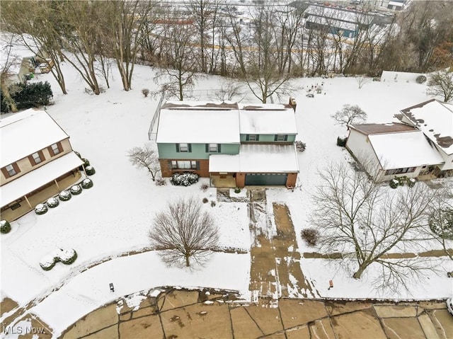 view of snowy aerial view