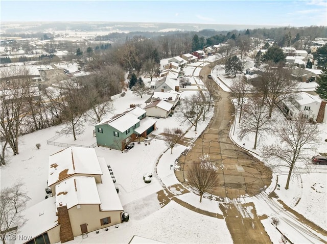 view of snowy aerial view