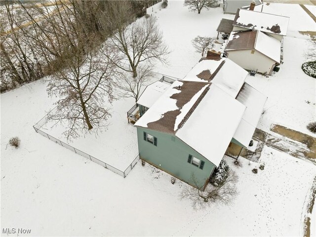 view of snowy aerial view