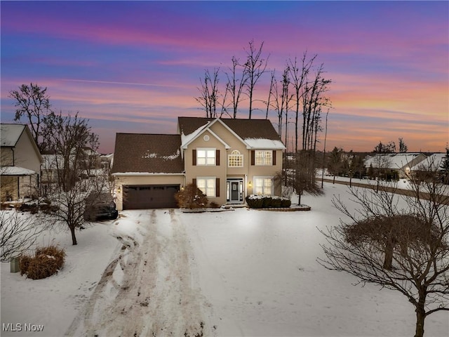 view of front property featuring a garage