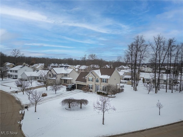 view of snowy aerial view