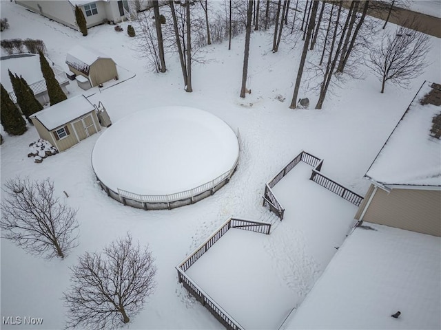 view of snowy aerial view