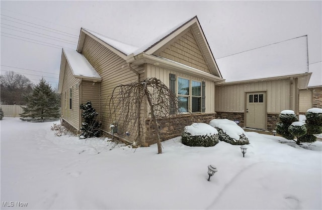 view of snowy exterior