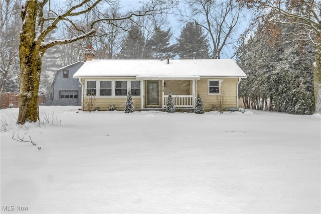 view of front of property with a porch