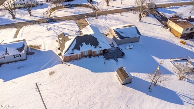 view of snowy aerial view