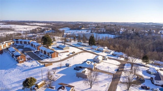 view of snowy aerial view