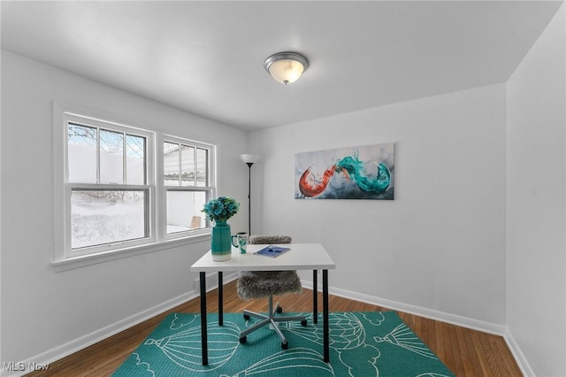 office space featuring wood-type flooring