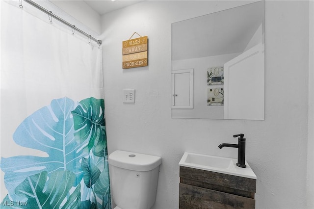 bathroom with toilet and vanity