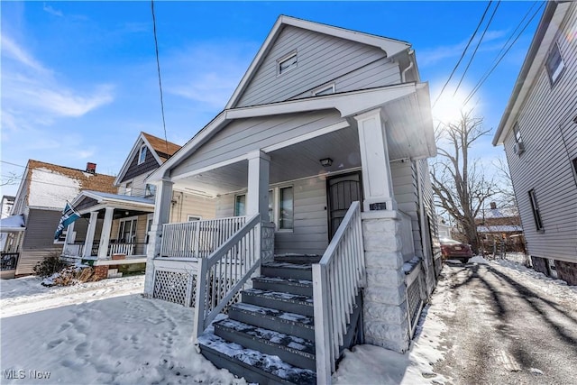 bungalow-style home with covered porch