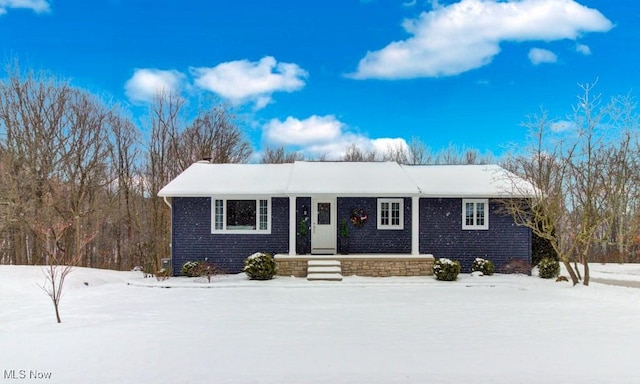 view of single story home