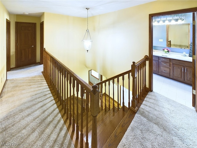 hall featuring sink