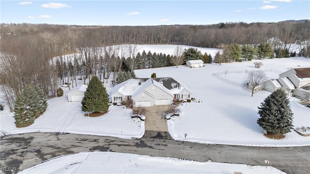 view of snowy aerial view