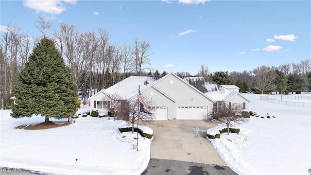 view of front of house with a garage