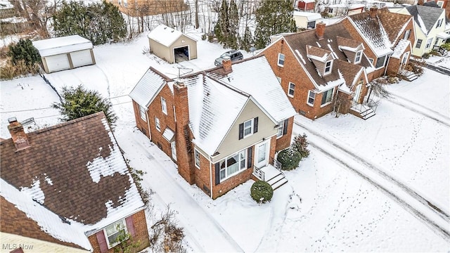 view of snowy aerial view