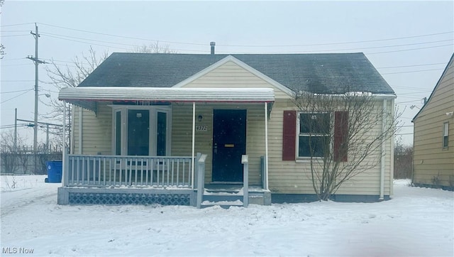 bungalow-style home featuring a porch