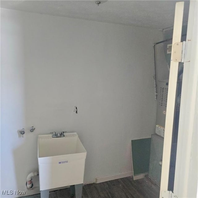 bathroom featuring sink and wood-type flooring