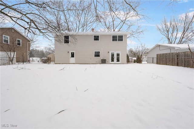 view of snow covered house