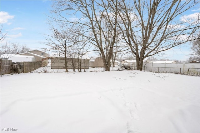 view of snowy yard