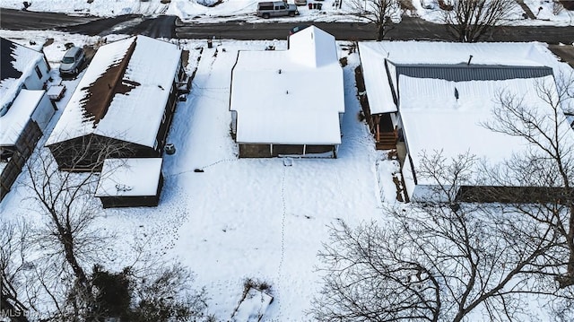 view of snowy aerial view