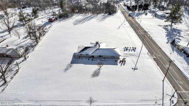 view of snowy aerial view