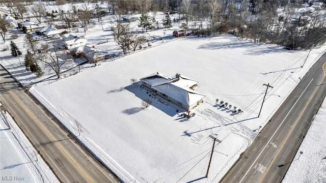 view of snowy aerial view