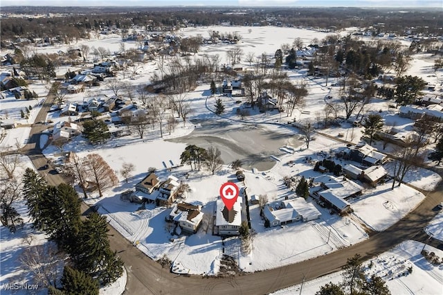 view of snowy aerial view