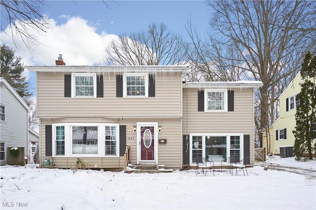 view of front of house featuring central AC unit